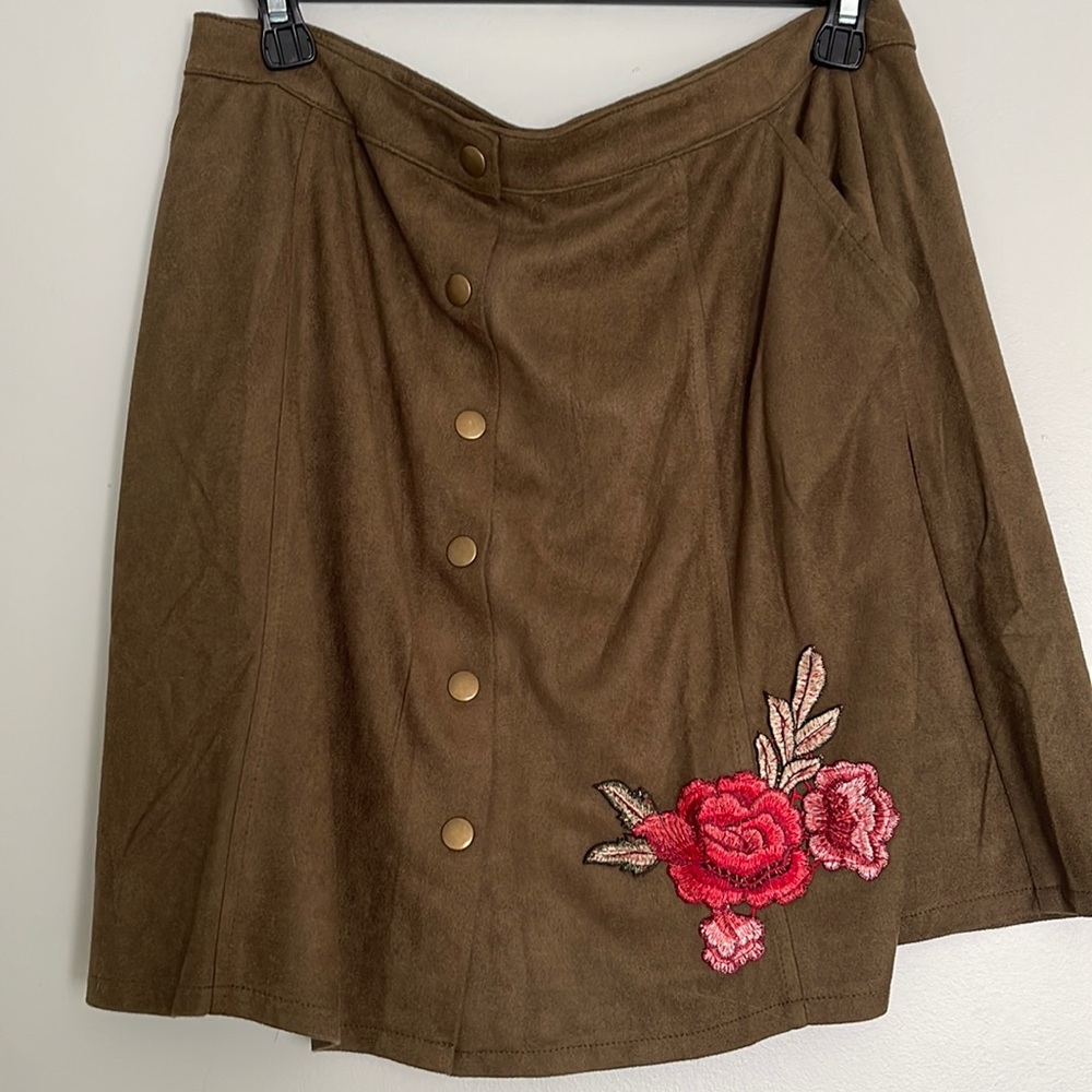 Boutique suede feel mini skirt
